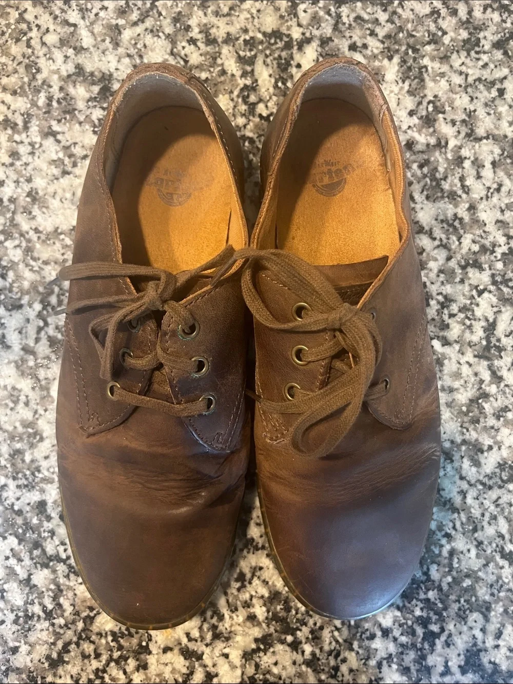 Dr. Martens Men's Brown Leather Derby Shoes